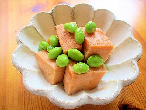 高野豆腐と枝豆のケチャップ煮